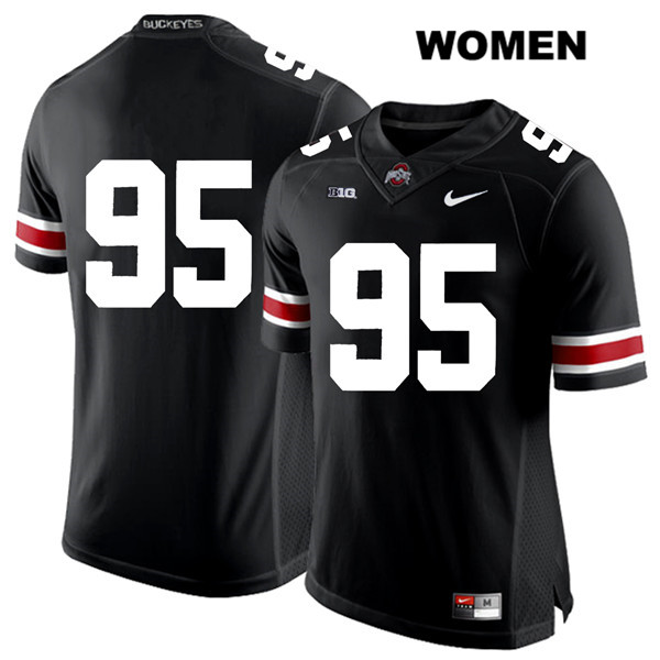 Ohio State Buckeyes Women's Blake Haubeil #95 White Number Black Authentic Nike No Name College NCAA Stitched Football Jersey KZ19C40LD